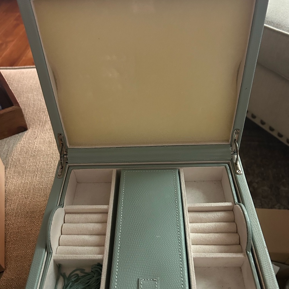 Pottery Barn Light Blue Jewelry Organizer